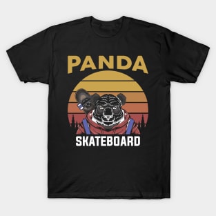 Panda Skateboard T-shirt T-Shirt